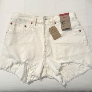 Levi’s 501 High Rise Jean Shorts - White 27